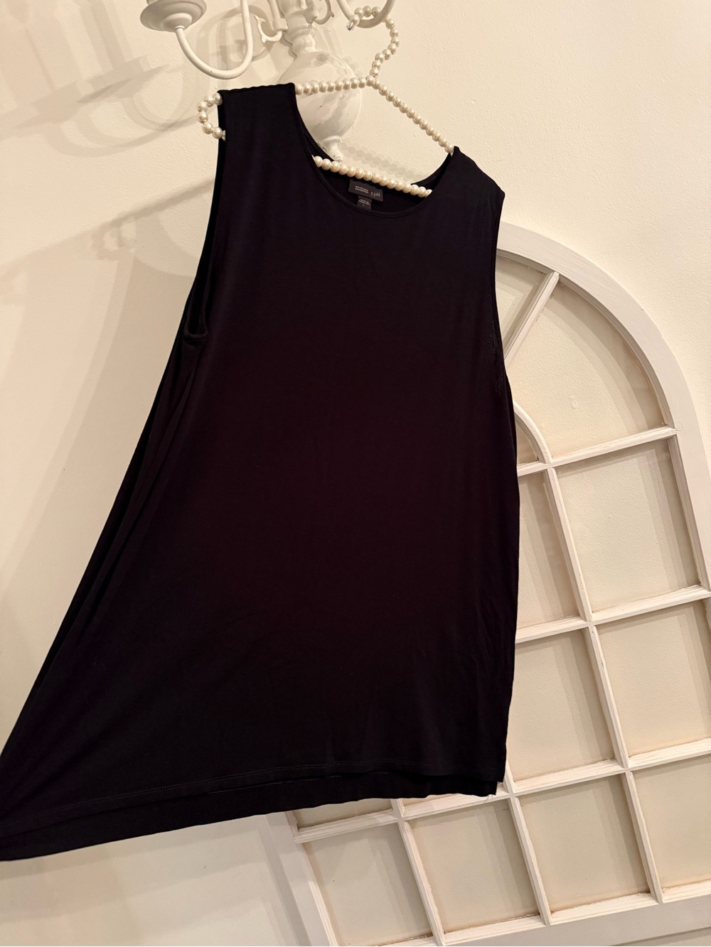 J.Jill Wearever Collection Black Stretch Tank Too Large A Line suble high low